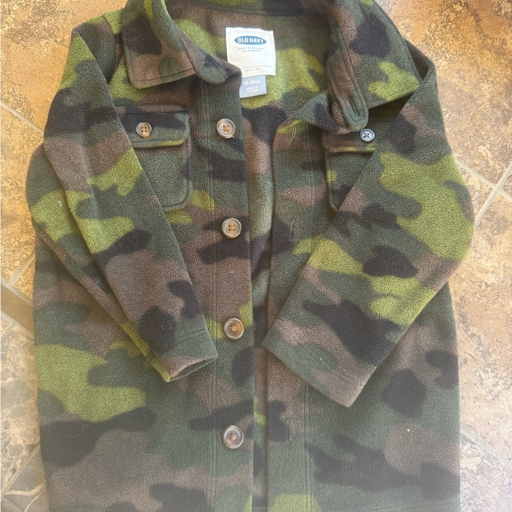 Old Navy Green and Brown Camouflage Jacket